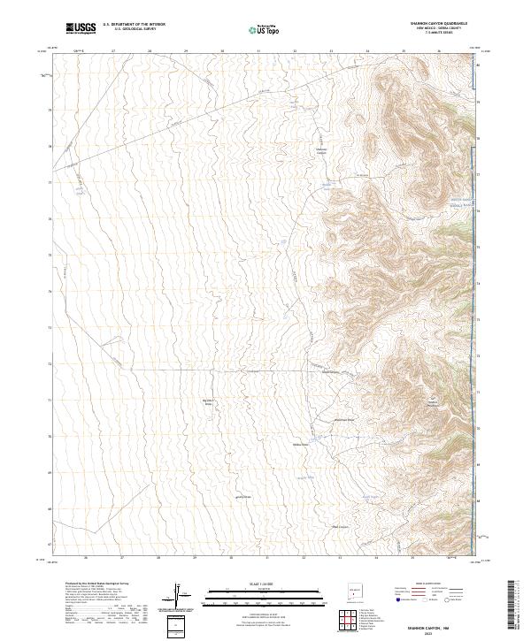 Shannon Canyon, NM — USGS 7.5-minute topo (2023)