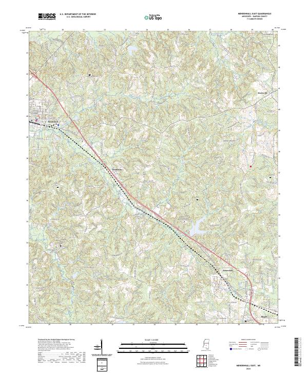 Mendenhall East, MS — USGS 7.5-minute topo (2024)