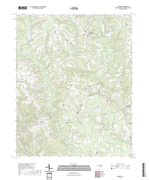 Flowers, NC — USGS 7.5-minute topo (2022)
