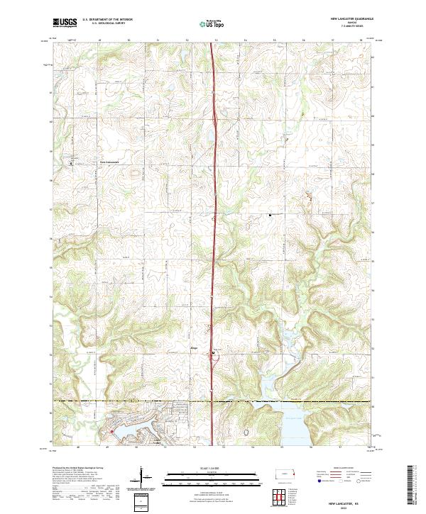 New Lancaster, KS — USGS 7.5-minute topo (2022)