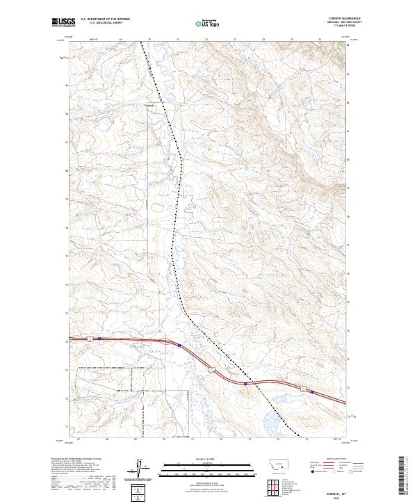 Corinth, MT — USGS 7.5-minute topo (2024)