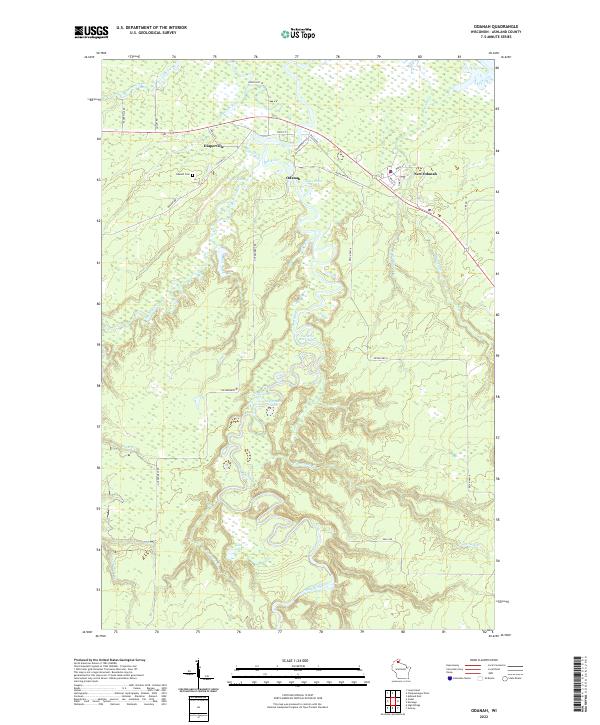 Odanah, WI — USGS 7.5-minute topo (2022)