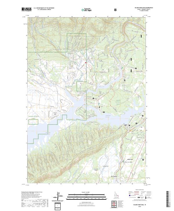 Island Park Dam, ID — USGS 7.5-minute topo (2024)
