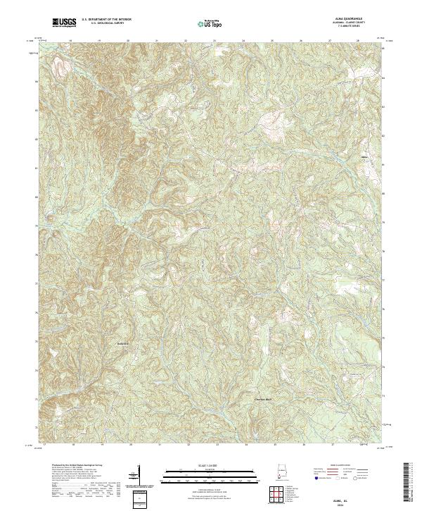 Alma, AL — USGS 7.5-minute topo (2024)