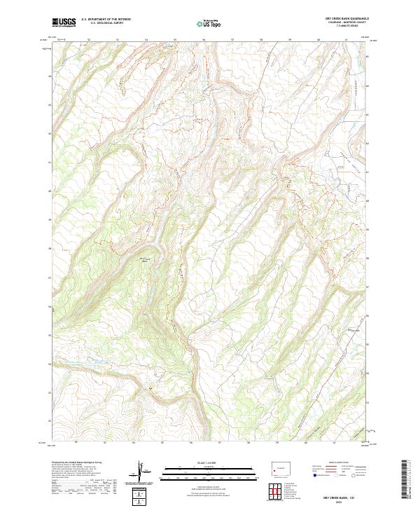 Dry Creek Basin, CO — USGS 7.5-minute topo (2022)
