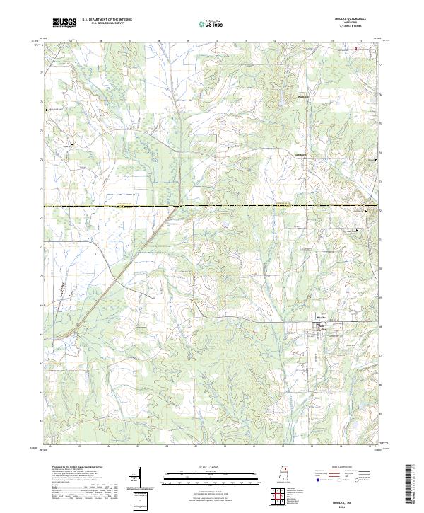 Houlka, MS — USGS 7.5-minute topo (2024)