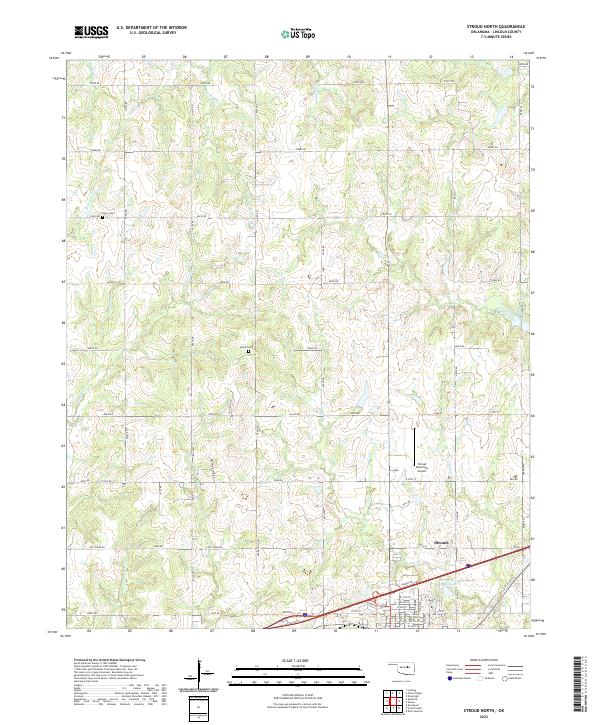 Stroud North, OK — USGS 7.5-minute topo (2022)