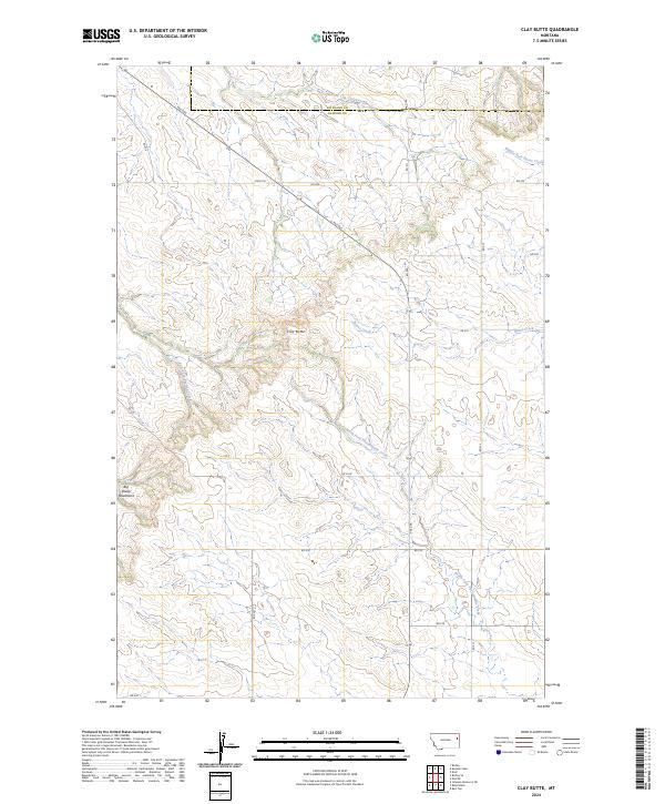 Clay Butte, MT — USGS 7.5-minute topo (2024)