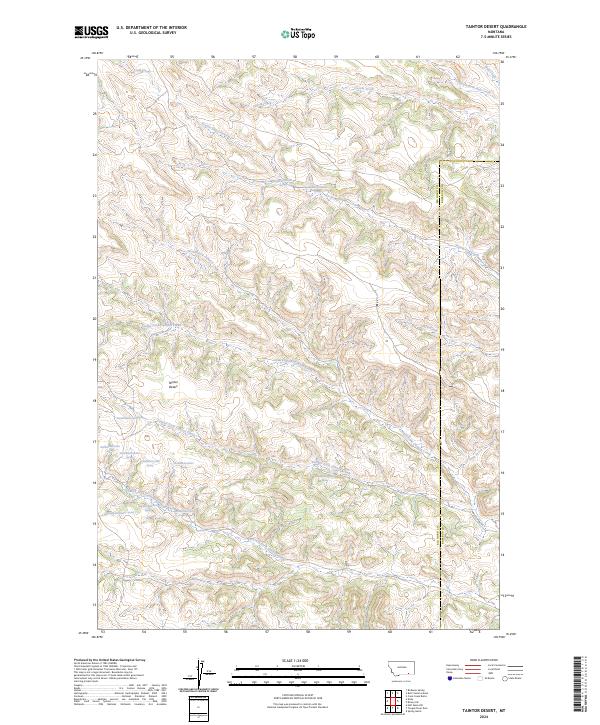 Taintor Desert, MT — USGS 7.5-minute topo (2024)