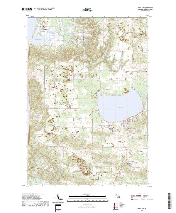 Bear Lake, MI — USGS 7.5-minute topo (2023)