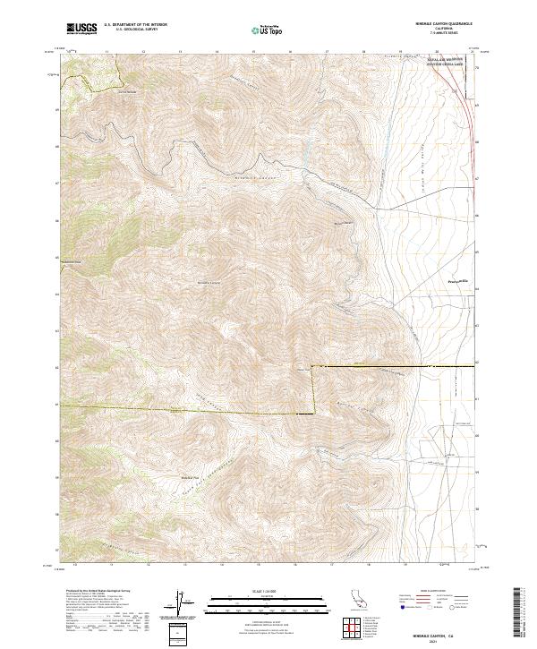 Ninemile Canyon, CA — USGS 7.5-minute topo (2021)