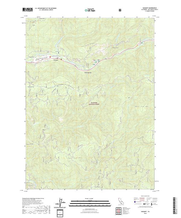 Gasquet, CA — USGS 7.5-minute topo (2022)