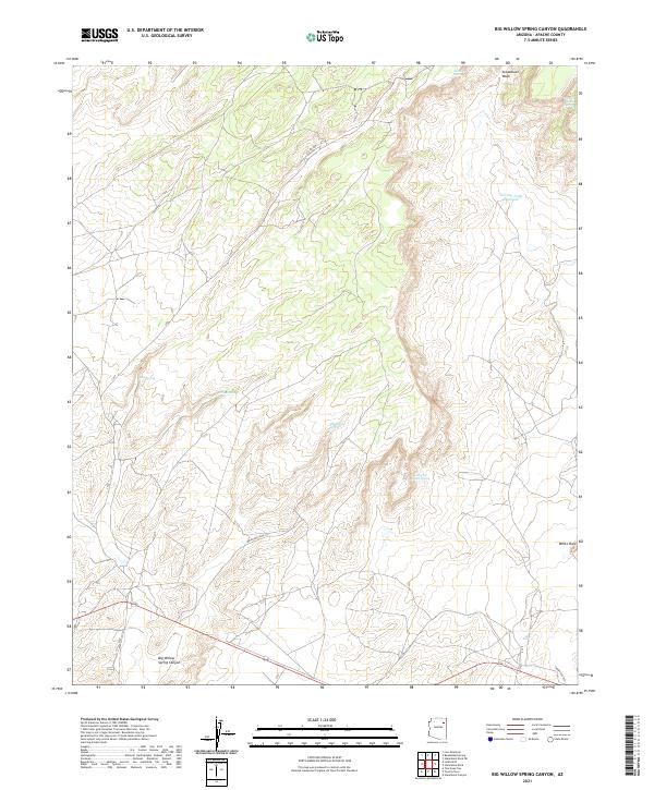 Big Willow Spring Canyon, AZ — USGS 7.5-minute topo (2021)