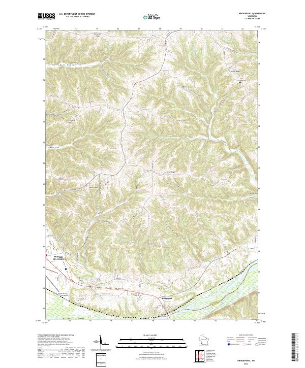 Bridgeport, WI — USGS 7.5-minute topo (2022)