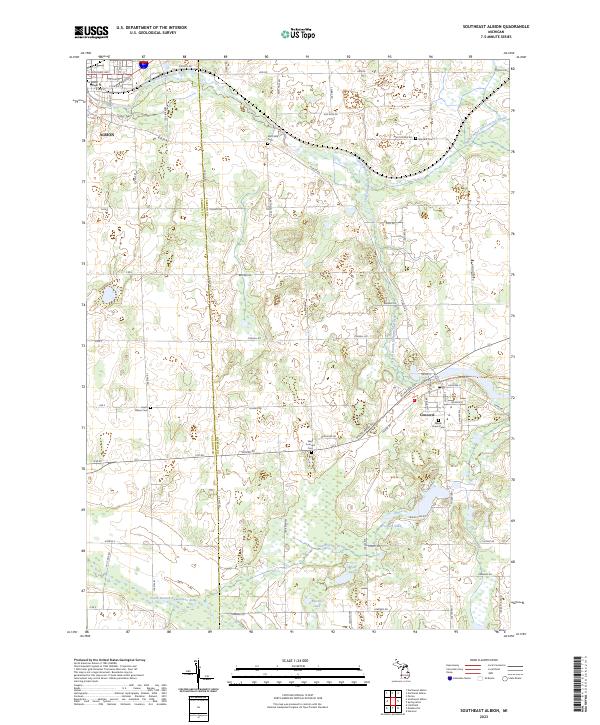 Southeast Albion, MI — USGS 7.5-minute topo (2023)
