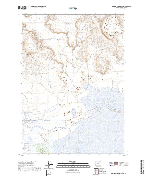 Northwest Harney Lake, OR — USGS 7.5-minute topo (2023)