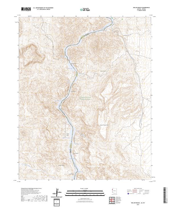 Willow Beach, AZ-NV — USGS 7.5-minute topo (2023)