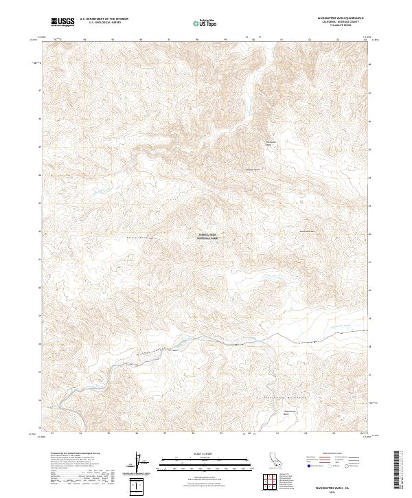 Washington Wash, CA — USGS 7.5-minute topo (2021)