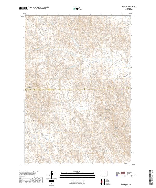 Jewell Draw, WY — USGS 7.5-minute topo (2021)