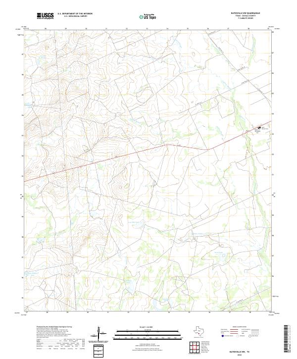 Batesville NW, TX — USGS 7.5-minute topo (2022)