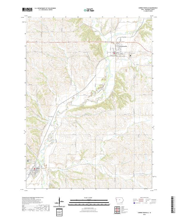 Correctionville, IA — USGS 7.5-minute topo (2022)