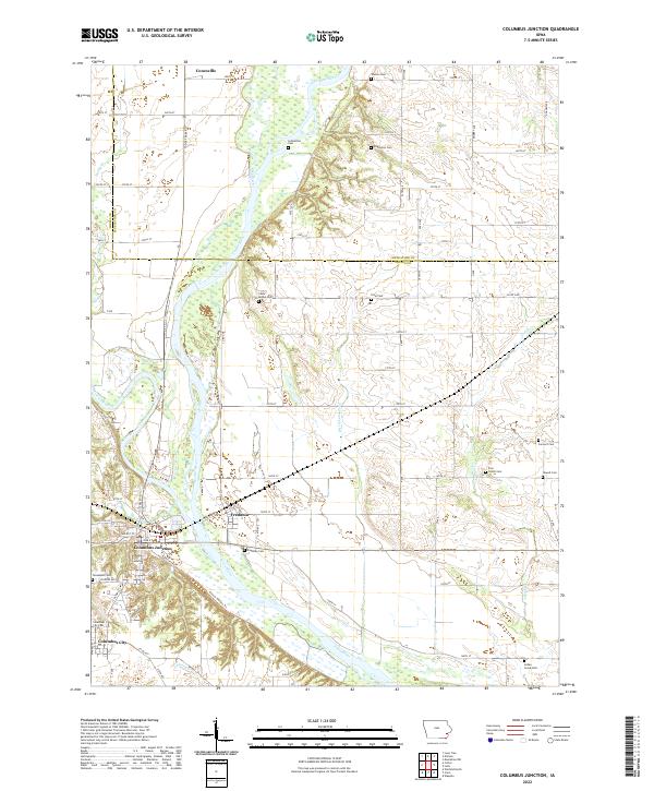 Columbus Junction, IA — USGS 7.5-minute topo (2022)