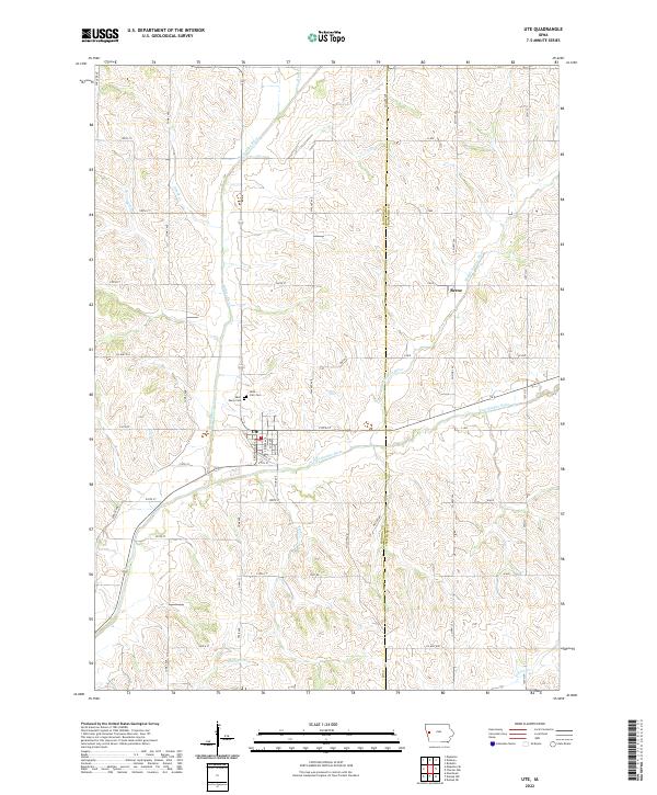 Ute, IA — USGS 7.5-minute topo (2022)