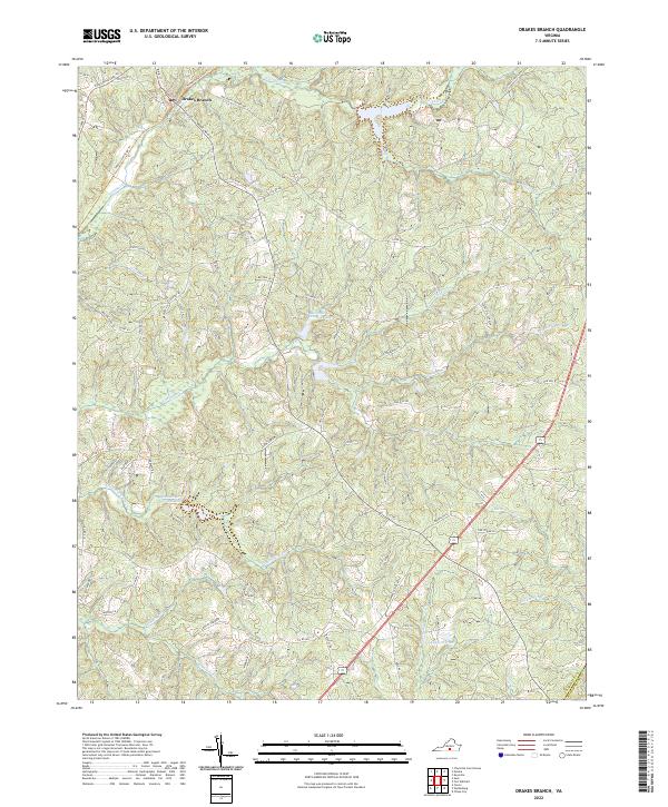 Drakes Branch, VA — USGS 7.5-minute topo (2022)