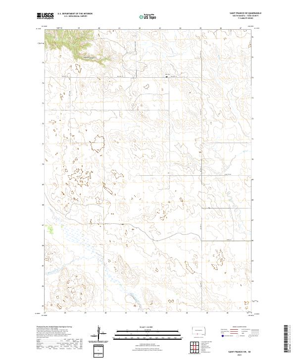 Saint Francis SW, SD — USGS 7.5-minute topo (2021)