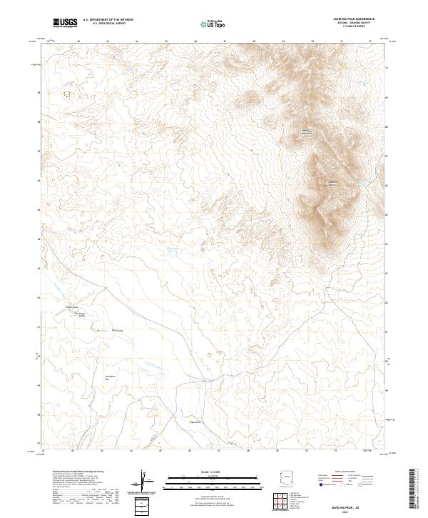 Javelina Peak, AZ — USGS 7.5-minute topo (2021)