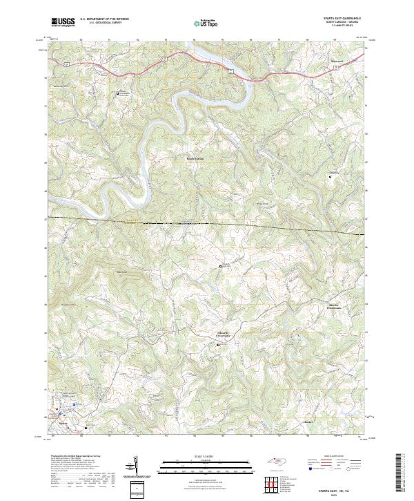 Sparta East, NC-VA — USGS 7.5-minute topo (2022)
