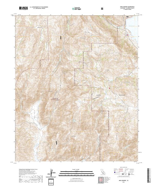 Mesa Grande, CA — USGS 7.5-minute topo (2021)