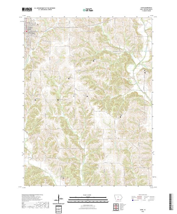 Leon, IA — USGS 7.5-minute topo (2022)