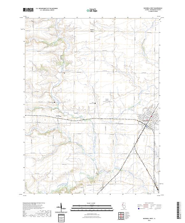 Bushnell West, IL — USGS 7.5-minute topo (2024)
