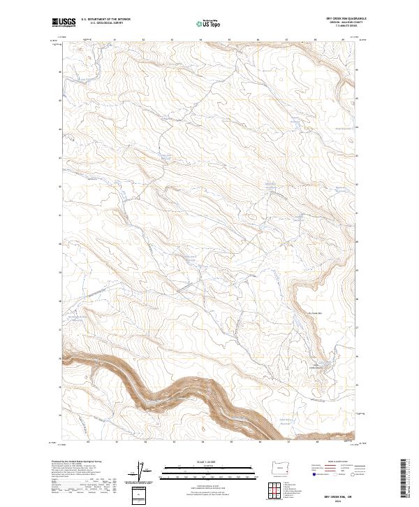 Dry Creek Rim, OR — USGS 7.5-minute topo (2024)