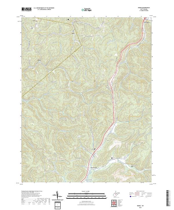 Widen, WV — USGS 7.5-minute topo (2023)