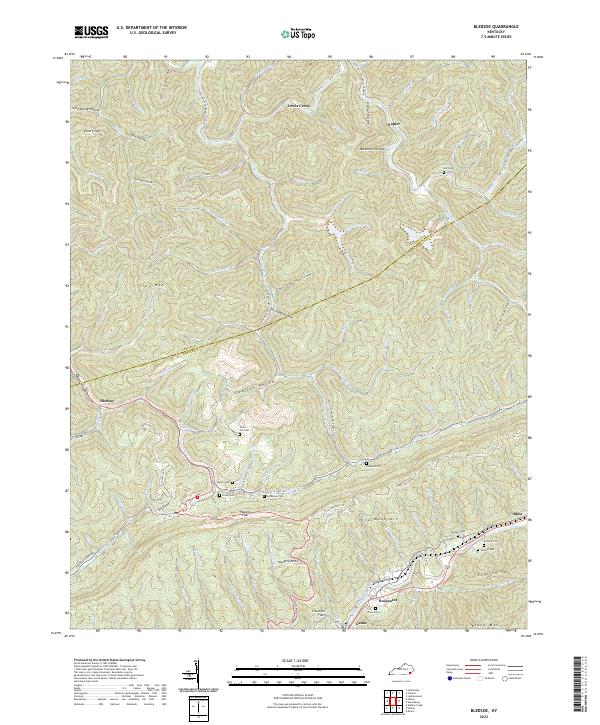 Bledsoe, KY — USGS 7.5-minute topo (2022)