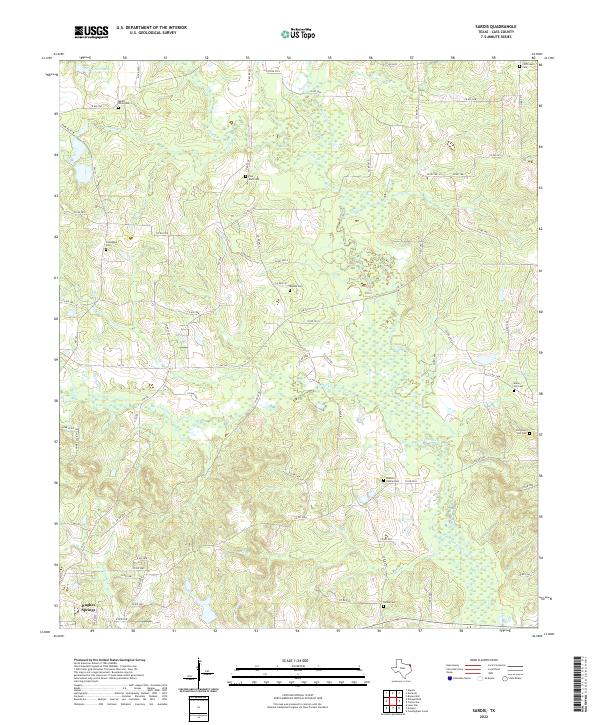 Sardis, TX — USGS 7.5-minute topo (2022)