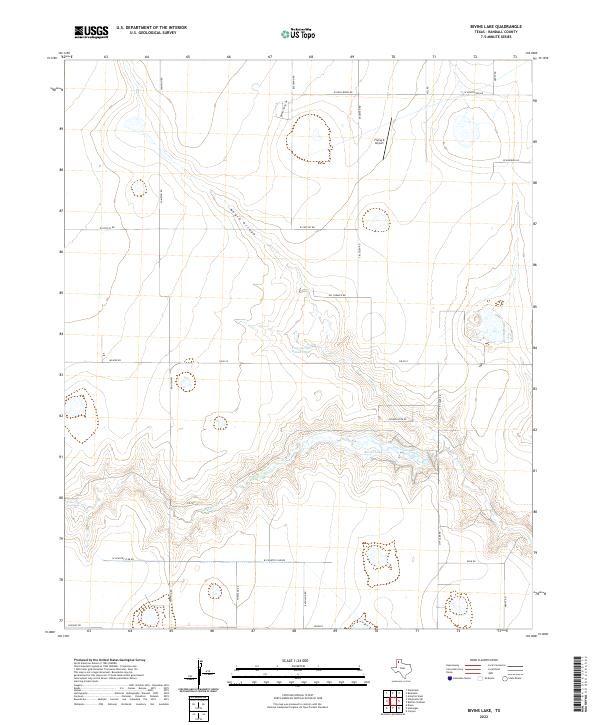 Bivins Lake, TX — USGS 7.5-minute topo (2022)