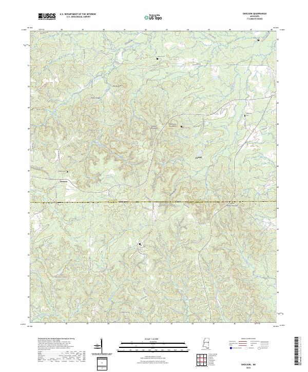 Gholson, MS — USGS 7.5-minute topo (2024)