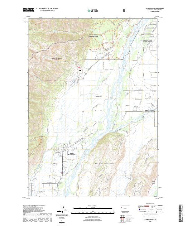 Teton Village, WY — USGS 7.5-minute topo (2021)