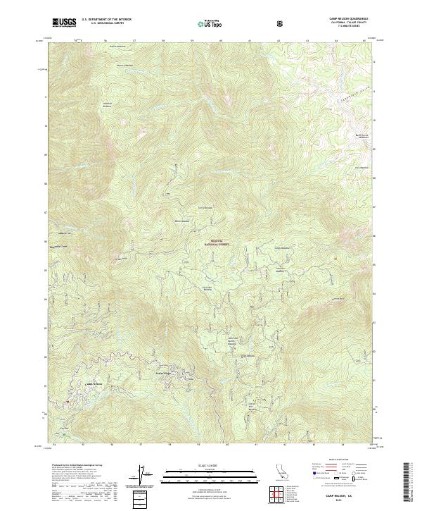 Camp Nelson, CA — USGS 7.5-minute topo (2021)