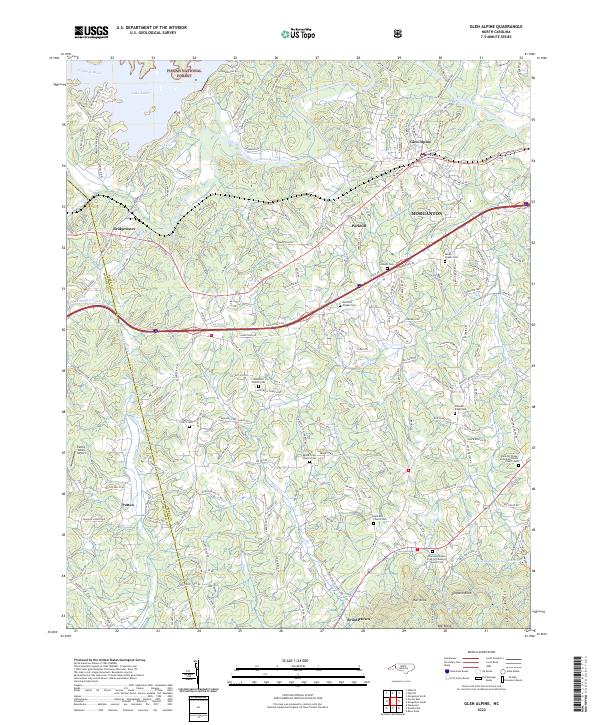 Glen Alpine, NC — USGS 7.5-minute topo (2022)
