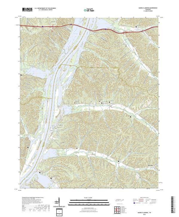 Daniels Landing, TN — USGS 7.5-minute topo (2022)