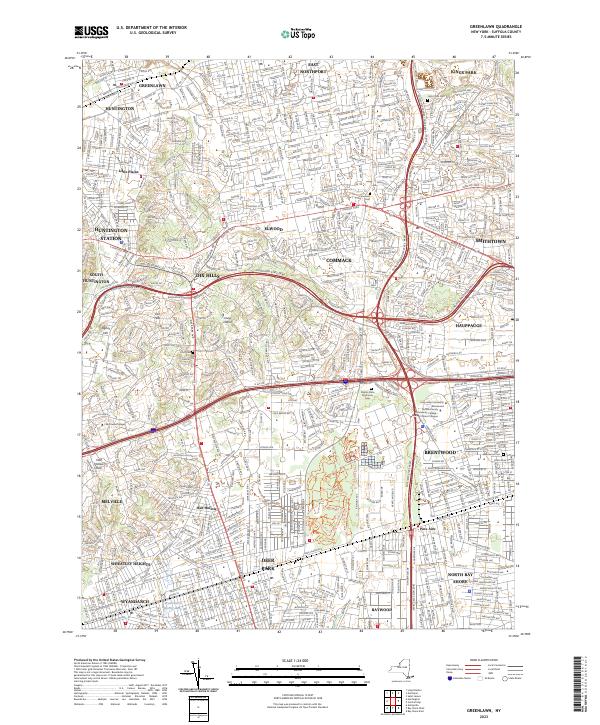 Greenlawn, NY — USGS 7.5-minute topo (2023)