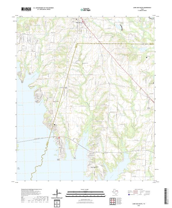 Lone Oak South, TX — USGS 7.5-minute topo (2022)