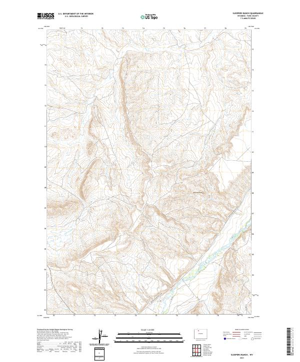 Sleepers Ranch, WY — USGS 7.5-minute topo (2021)