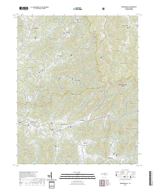 Barnardsville, NC — USGS 7.5-minute topo (2022)