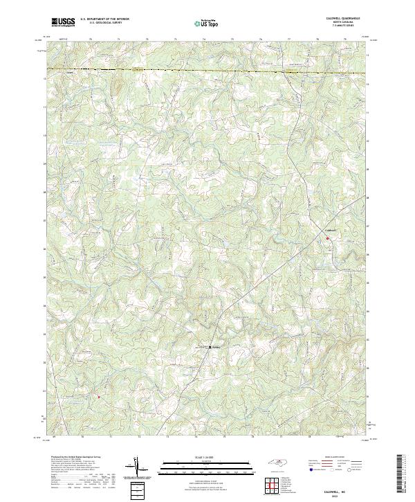 Caldwell, NC — USGS 7.5-minute topo (2022)