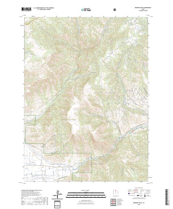 Browns Hole, UT — USGS 7.5-minute topo (2023)